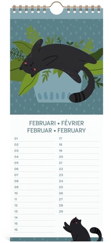 Verjaardagskalender Lannoo 130x325 Cats-2
