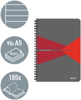 Notitieboek Leitz Office A5 lijn 180 pagina's 80gr grijs rood-2