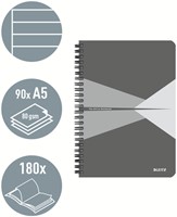 Notitieboek Leitz Office A5 lijn 180 pagina's 80gr grijs grijs-2