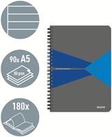 Notitieboek Leitz Office A5 lijn 180 pagina's 80gr grijs blauw-2