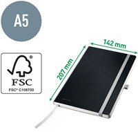 Notitieboek Leitz Style A5 lijn 160 pagina's 100gr zwart-3