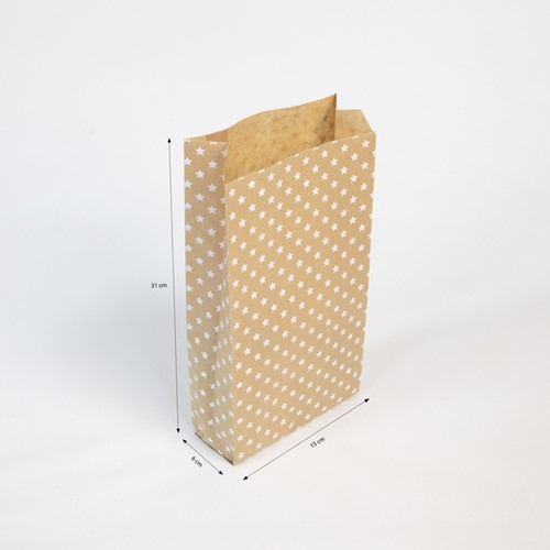 Cadeauzak Clairefontaine16x30x5cm kraft sterren 50 stuks-2