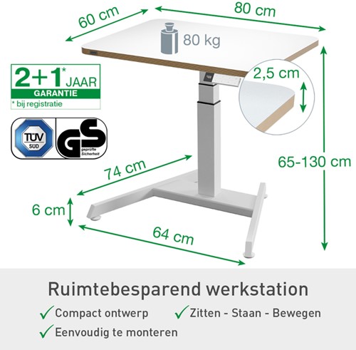 Ergo Elektrische thuiswerkplek set Leitz pakket 2-3
