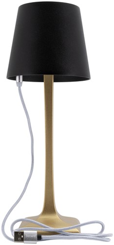 Tafellamp Securit Roma LED oplaadbaar dimbaar zwart-goud-1
