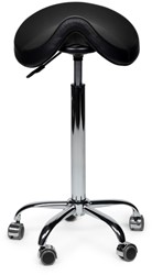 Zadelkruk Office Premium hoog zonder voetring harde wielen zw