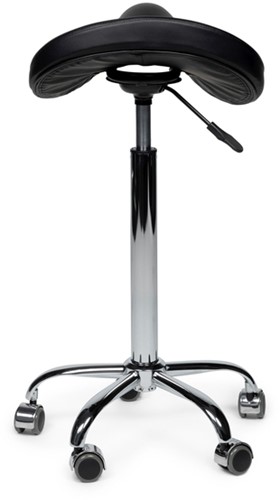Zadelkruk Office Premium hoog zonder voetring harde wielen zw-1