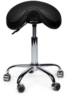 Zadelkruk Office Premium laag zonder voetring harde wielen zw