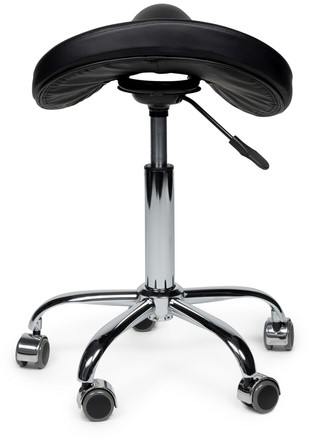 Zadelkruk Office Premium laag zonder voetring harde wielen zw-1