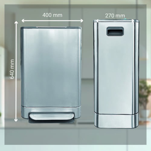 Pedaalemmer Desq 40 liter rvs zilver-2