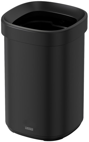 Afvalbak Desq open inworp 20 liter metaal zwart