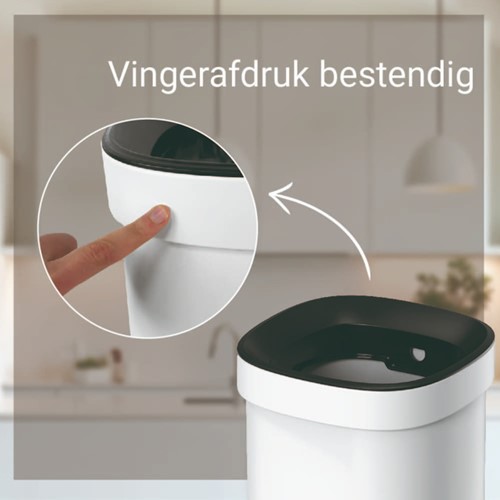 Afvalbak Desq open inworp 20 liter metaal wit-2