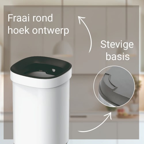 Afvalbak Desq open inworp 20 liter metaal wit-1