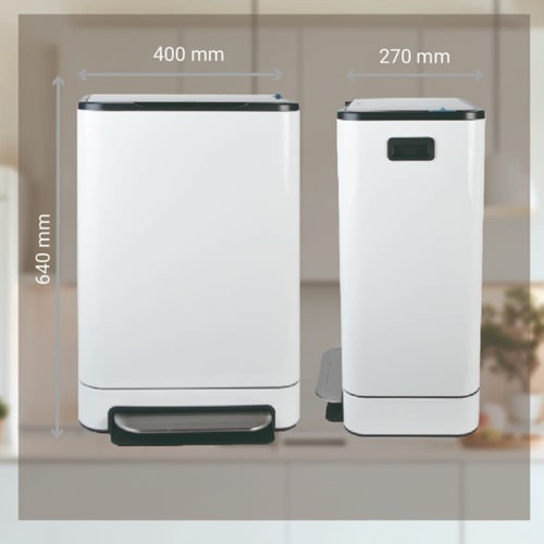 Pedaalemmer Desq 40 liter RVS wit-1