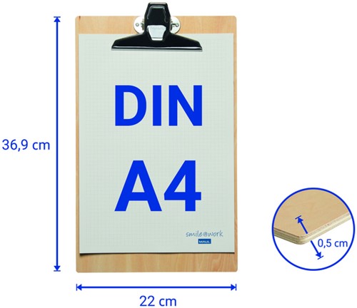 Klembord MAUL Tilia A4 staand hout 0.5 cm-2