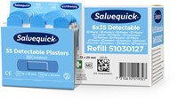 Pleisters Salvequick blauw detectable refill 6x 35 stuks