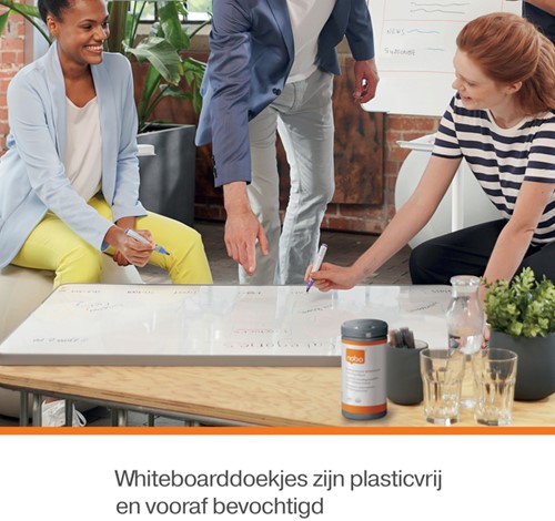 Whiteboardreinigingsdoekjes Nobo plasticvrij 100 stuks-2