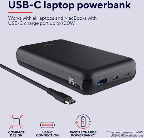 Powerbank Trust Laro laptop 100W-1