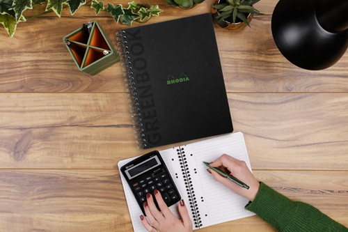 Notitieboek Rhodia Greenbook recycled A4+ lijn 160 pagina's 90gr hc-2
