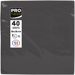 Servet Pronappe 1/4 vouw 2-laags 380x380mm 40 vel zwart