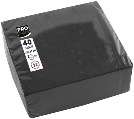 Servet Pronappe 1/4 vouw 2-laags 380x380mm 40 vel zwart-1