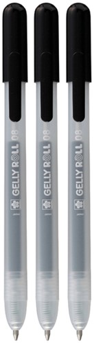Gelschrijver Sakura Gelly Roll Classic 08 klikfunctie set à 3 stuks zwart
