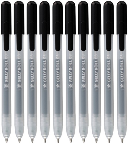 Gelschrijver Sakura Gelly Roll Classic 08 klikfunctie set à 10 stuks zwart