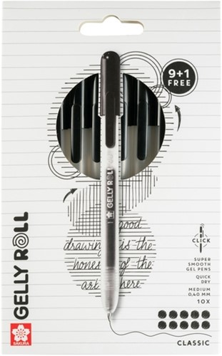 Gelschrijver Sakura Gelly Roll Classic 08 klikfunctie set à 10 stuks zwart-2