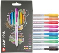 Gelschrijver Sakura Gelly Roll Metallic 08 klikfunctie assorti 10st-1