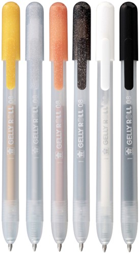 Gelschrijver Sakura Gelly Roll Special 08 klikfunctie set à 6 kleuren