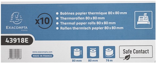 Telrol Exacompta 80mmx76m kern Ø12mm SafeContact thermisch-2