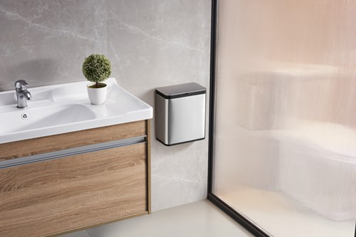 Afvalbak EKO Puro klein 7 liter zilver-2