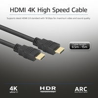 Kabel ACT HDMI ETH4K M/M zwart 2 meter-1