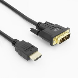 Kabel ACT HDMI DVI 18+1 pin M/M zwart 2 meter