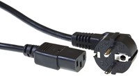 Kabel ACT STROOM C13 recht - CEE7/7 zwart 2.0 meter