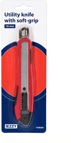 Snijmes IEZZY 18mm kunststof met softgrip inclusief 1 mesje-2