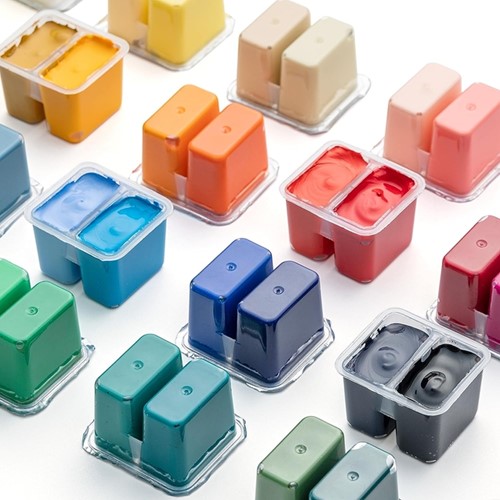 Gouache HIMI Twin cups 36 kleuren 12gr opbergbox lila-8