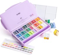 Gouache HIMI Twin cups 36 kleuren 12gr opbergbox lila-2