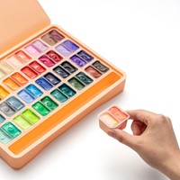 Gouache HIMI twin cups 48 kleuren 12gr opbergbox Peach Fuzz-2