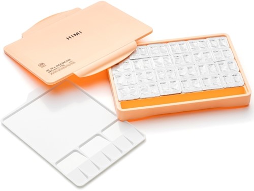 Gouache HIMI twin cups 48 kleuren 12gr opbergbox Peach Fuzz-3