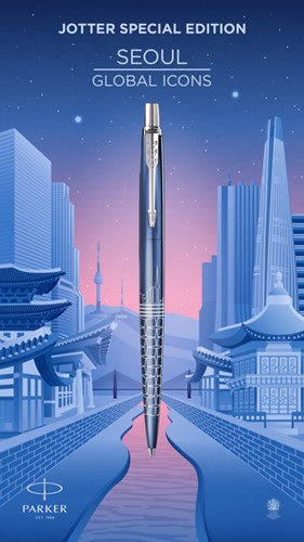 Balpen Parker Jotter special edition Seoul blue CT medium-3