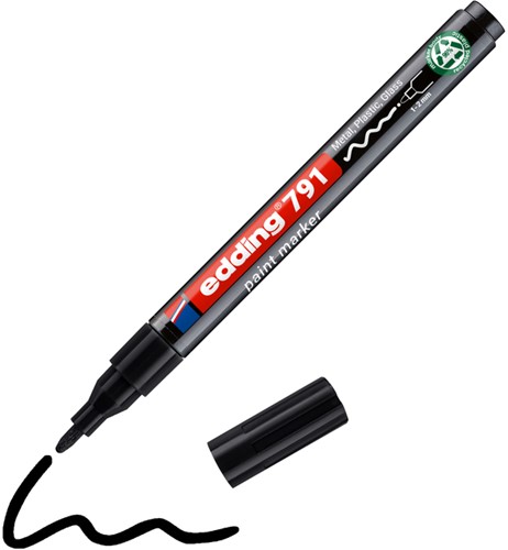 Paintmarker edding 791 op alcoholbasis 1-2mm zwart-2