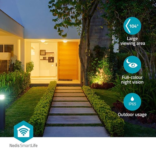 Beveiligingscamera Nedis Smartlife Wifi buiten 3MP Full HD 1296p wit-5