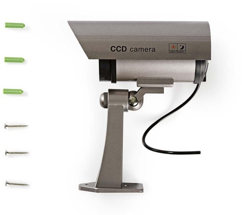 Dummy beveiligingscamera Nedis buiten grijs-3