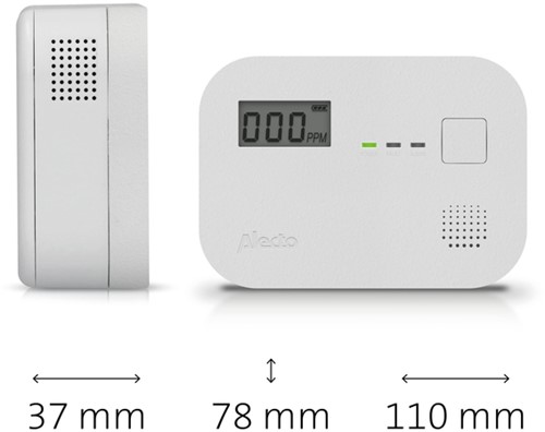 Koolmonoxidemelder Alecto 10 jaar sensor en display COA3910 wit-1