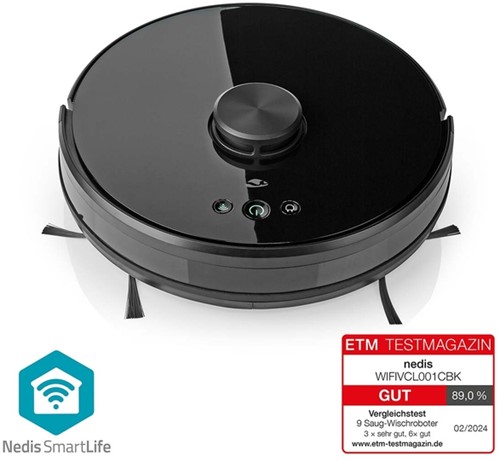 Robotstofzuiger Nedis Smartlife wifi laser 3-in-1 zwart-2