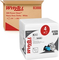 Poetsdoek WypAll X80 PowerClean 305x317mm 4x50vel wit 8388