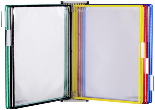 Zichtpanelensysteem wand Tarifold magnetisch A4 met 10-tassen assorti