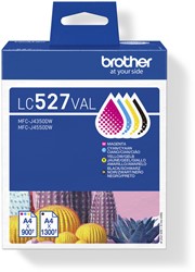 Inktcartridge Brother LC-527 zwart + 3 kleuren