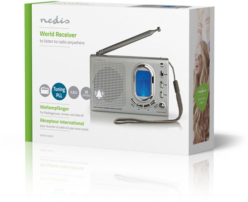 Wereldradio Nedis met wekker RDWR1000GY-4