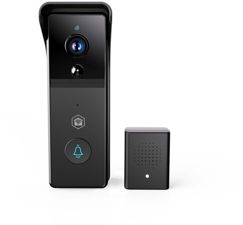 Videodeurbel Nedis Smartlife Wifi 3MP Full HD 1296p zwart